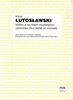 Lutoslawski, Witold: Variations on a Theme by Paganini for 2 Pianos and Percussion