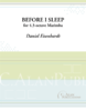 Eisenhardt, Daniel: Before I Sleep for Solo Marimba